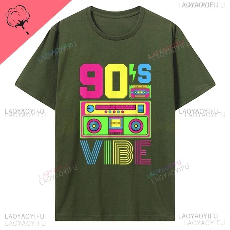 90s Vibe 1990 Style Fashion 90 Theme Outfit Nineties Costume TShirt Funny Graphic Tee Tops Unisex Fashion Clothing Cotton Tees