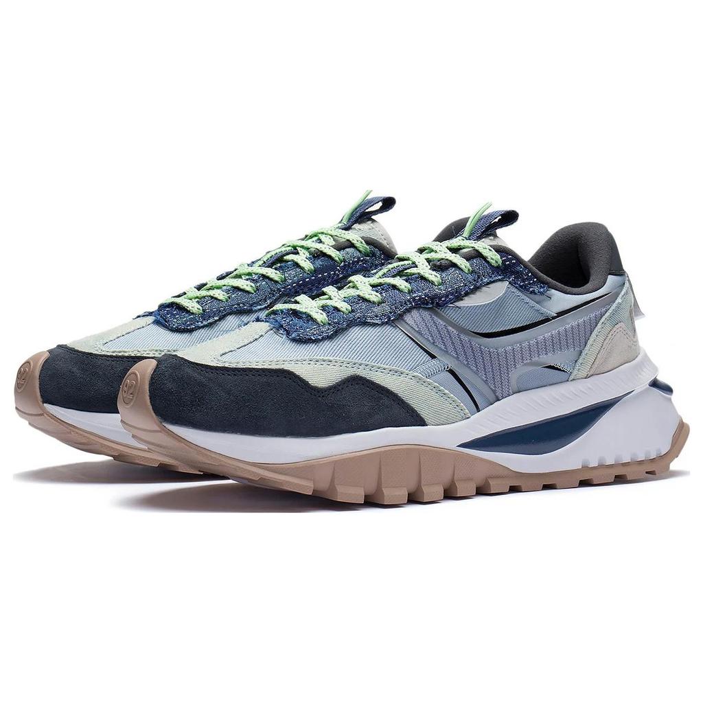 New LiNing Fangyuan EVO Anti Slip Wear Resistant Breathable Reflective Low Top Running Shoes Black Blue AGCS163-1