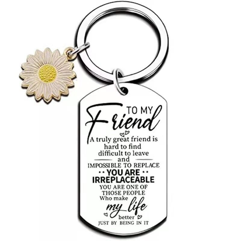 

Delightful Sunflower Keychain In Stainless Steel Perfect For Gifting To Loved Ones And Friends Alike