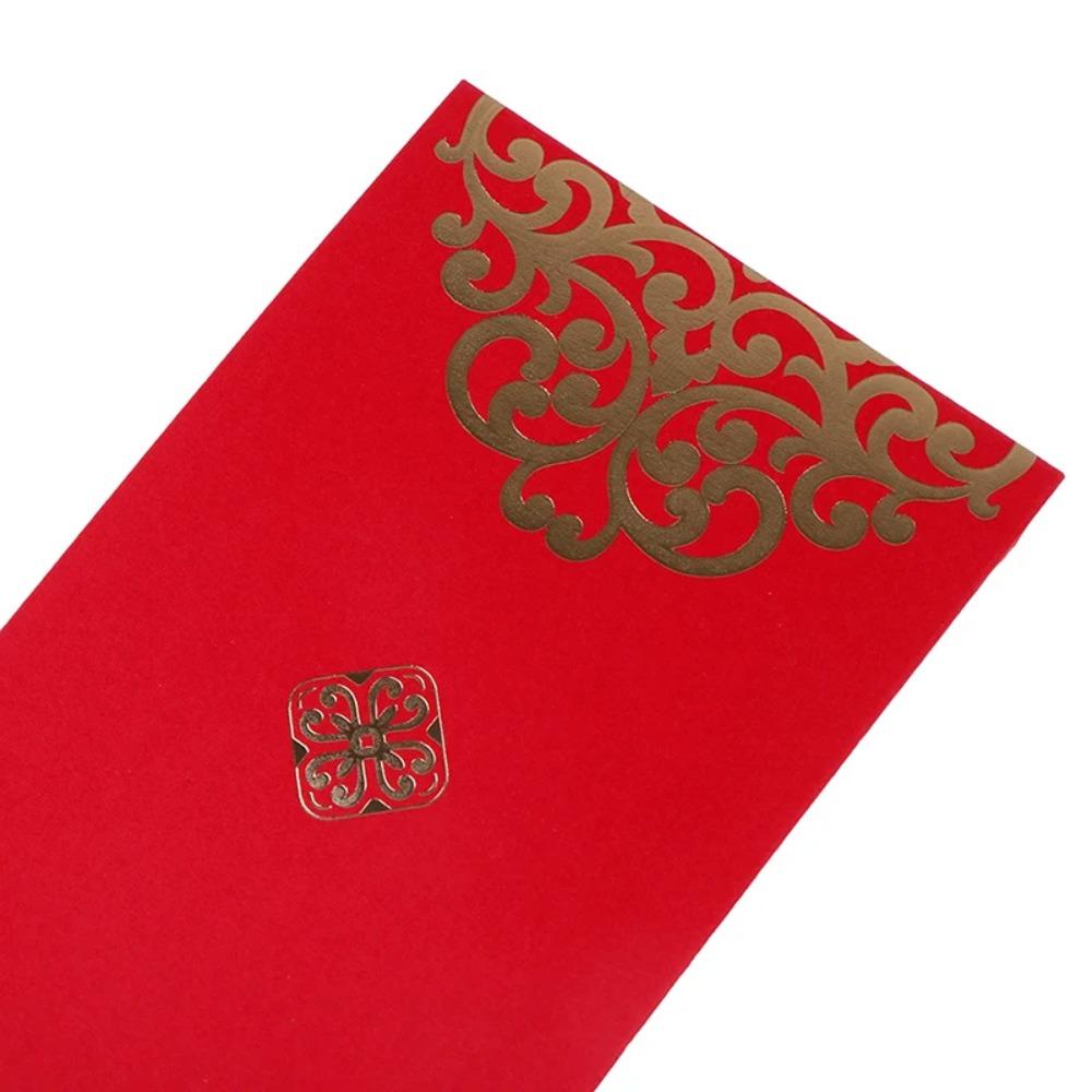 10pcs Paper Gold Printing Red Pocket Red Lucky Money Bag Chinese Red Envelopes  2024 Spring Festival