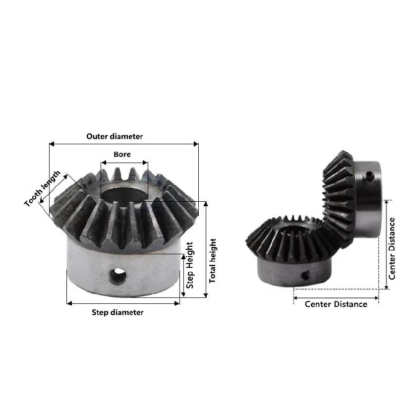 2.5-4M Umbrella Gear 45 Steel Umbrella Gear Industrial Bevel Gear High-frequency Quenching 90 Degree Bevel Gear 15-30 Teeth