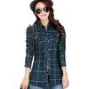 Women's 2025 Autumn/Winter Fleece-Lined Plaid Shirt: Thick, Slimming, Long-Sleeve Cotton Shirt
