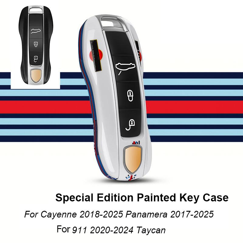For Porsche Panamera Cayenne Macan 718 Cayman Boxster 911 Taycan Car 92 Personalized Key Case Protective Shell Remote Fob Cover