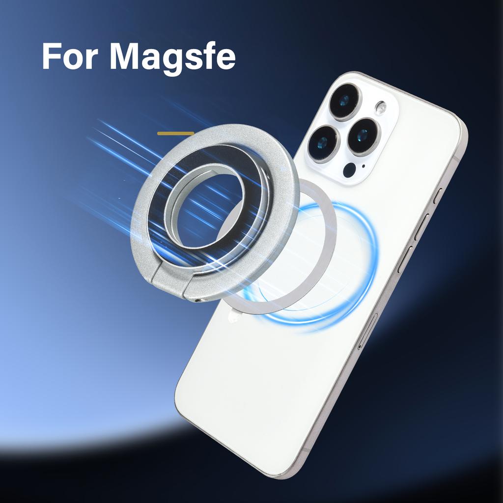 Double-Sided For MagSafe Phone Holder for iPhone  Foldable 360° Rotating Stand Strong Magnet & Finger Grip Suppor