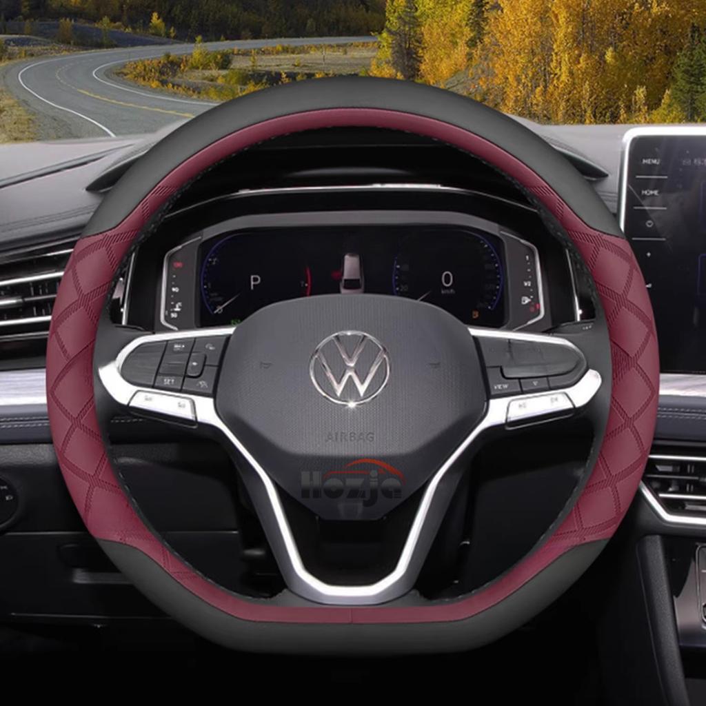 Leder Auto Lenkradabdeckung für Volkswagen Atlas Tiguan Polo Tayron T Roc Cross Taos 2022 2023 2024 2025 2026 Zubehör