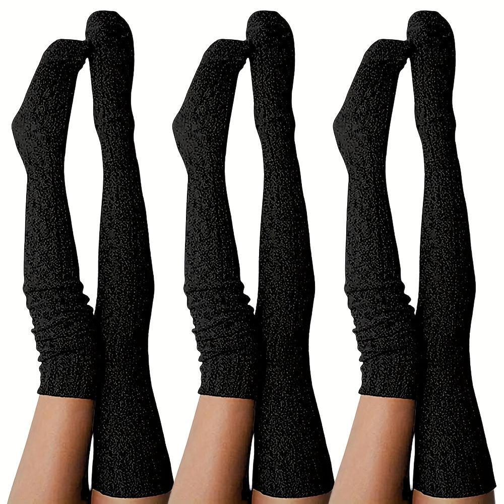 

high quality3 Pairs Women s Thick and Comfortable Knee-high Knitted Socks - Warm and Fashionable College Style, Essential for Cold Weather - For Black 3 Pairs