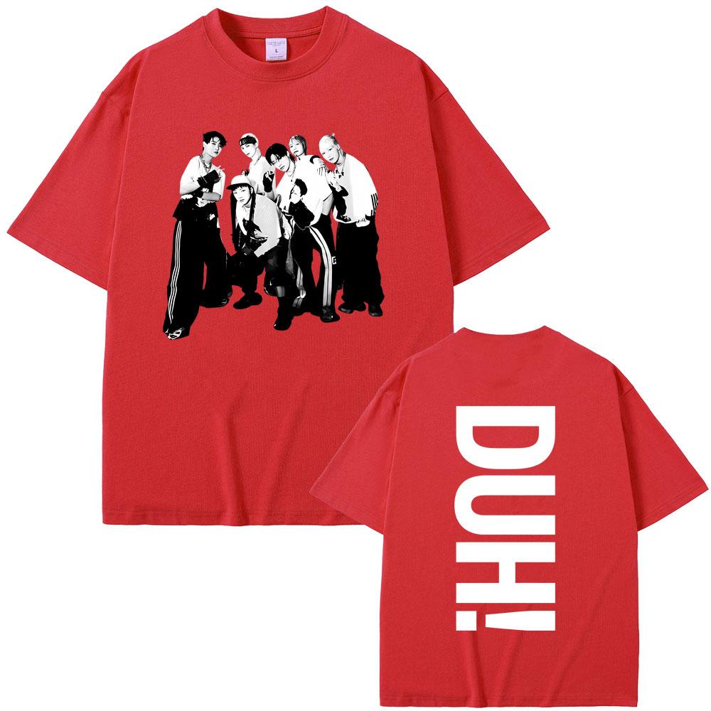 Korean P1Harmony 2025 DUH Same Print Tshirt Unisex Women Kpop Fashion Trend T Shirts Unisexs Hip Hop Oversized Tshirts Streetwear 4XL