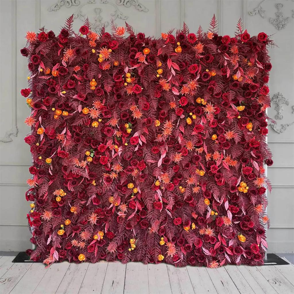 Uflower 5D White Pink Flower Wall Outdoor Wedding Backdrop Fabric Decorative Flowers Event Invitation Props Series