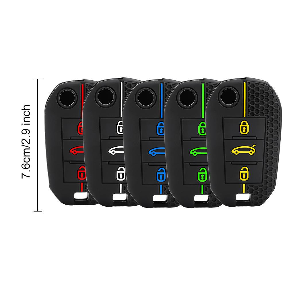 Silicone Car Key Case Cover For Citroen Berlingo 2026 C3 III Aircross C4 C4L C5 C6 C8 Picasso For Peugeot 208 2019 308 Key Cap