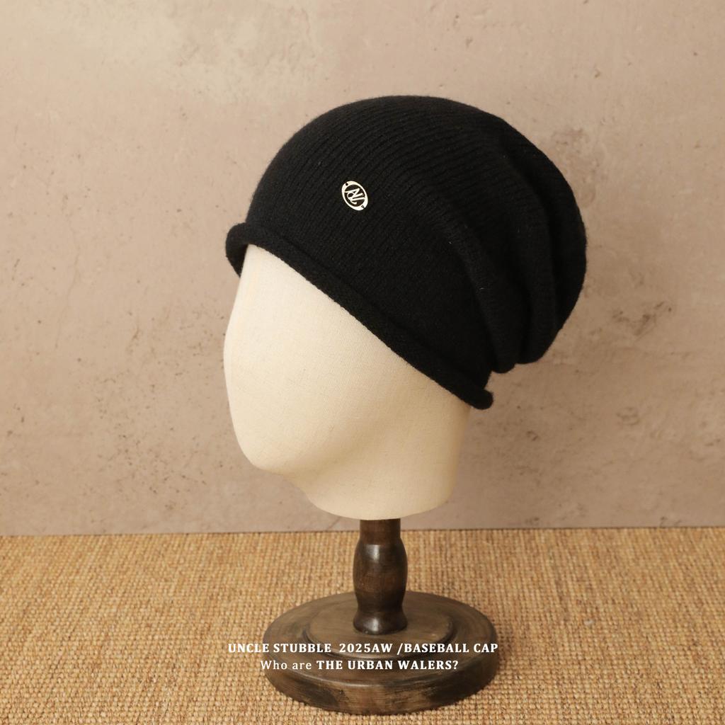 Warm Ear protecting and Cold Hats for Men and Women Fashionable and Versatile Knitted Pile Hats  Face Showing Small Curled Edge Woolen Hats