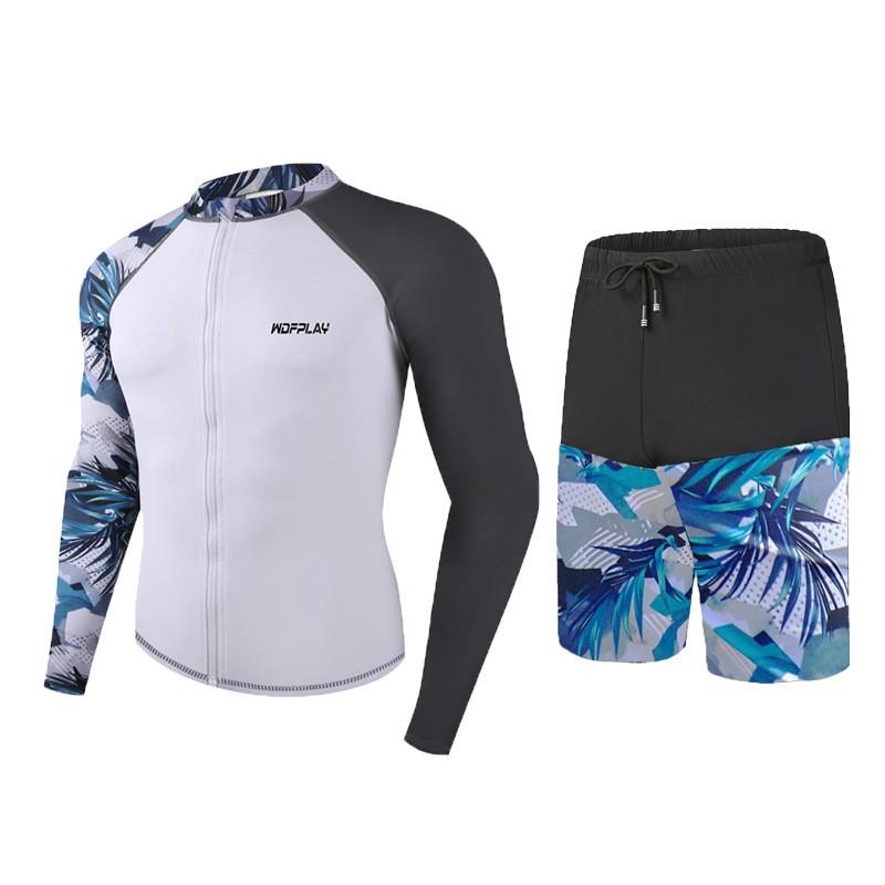 Mens UV Protection Rash Guard Set Quick Dry Swimwear Snorkeling Surfing Jellyfish Defense