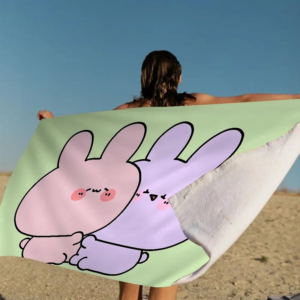 Cartoon A-Asamimichan Süßes Strandtuch Bunte Handtücher Mikrofaser Schnelltrocknend Sandfrei Strand Yoga Spa Fitnessstudio Pool