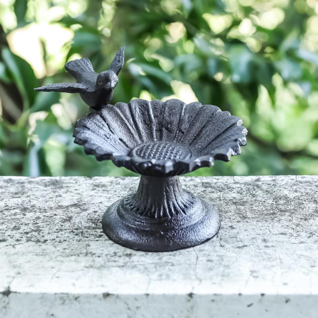 Bird Bath Decorative Metal Feeder Garden Decor Bird Water Bowl for Hummingbird Yard Backyard Lawn Garden Patio Deck Ground Table