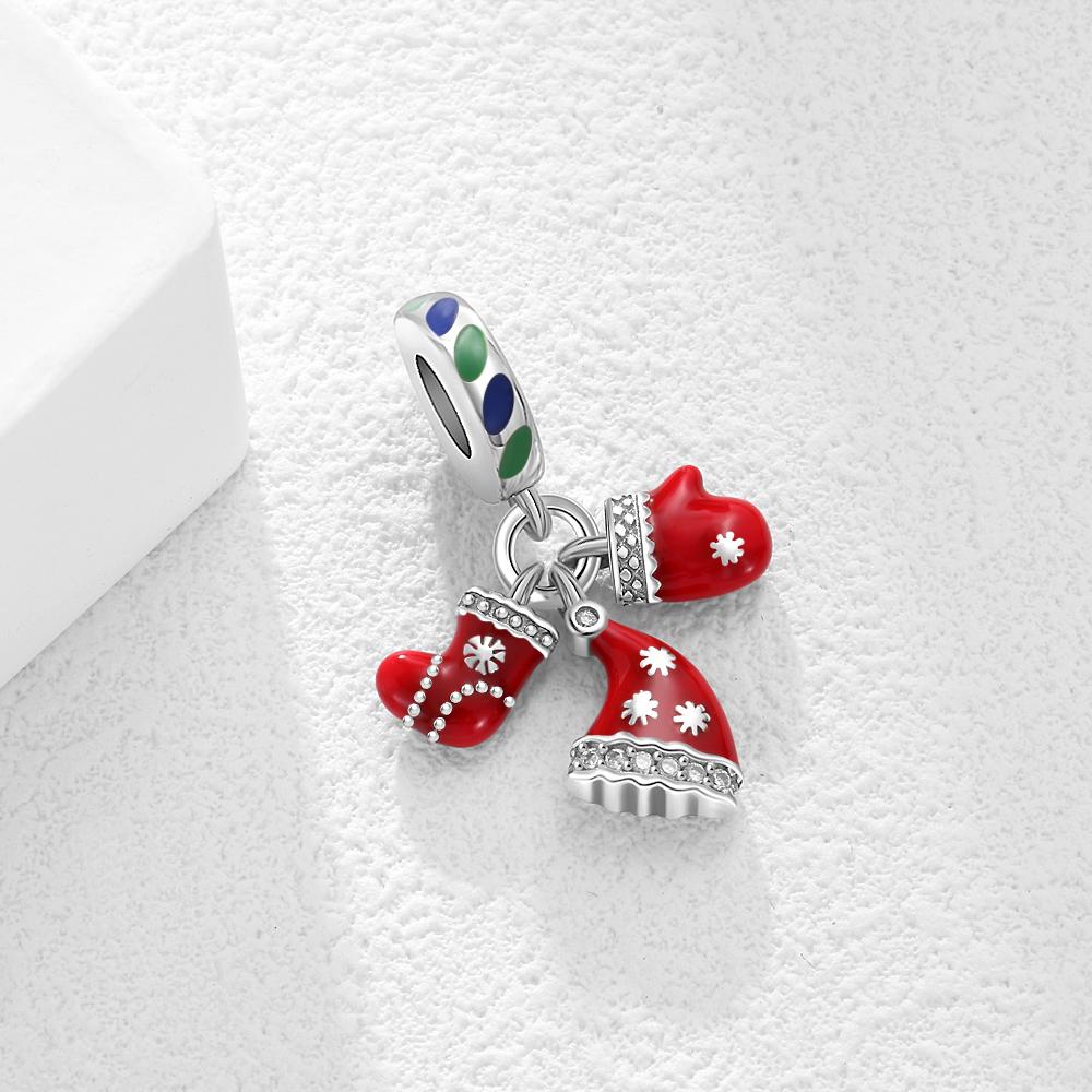 Copper Snowman Bead Christmas Clock Pendant Fit European Women'S Bracelets Diy Accessories Christmas Gifts Jewelry