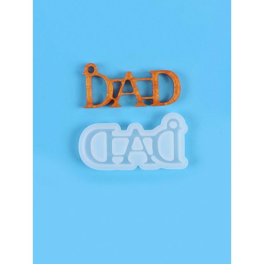Shiny Glossy DAD and MOM Letter Style Keychain Mold Fashion Resin Silicone Mould Craft for DIY Pendant Necklace Charms Jewelry Making Tools