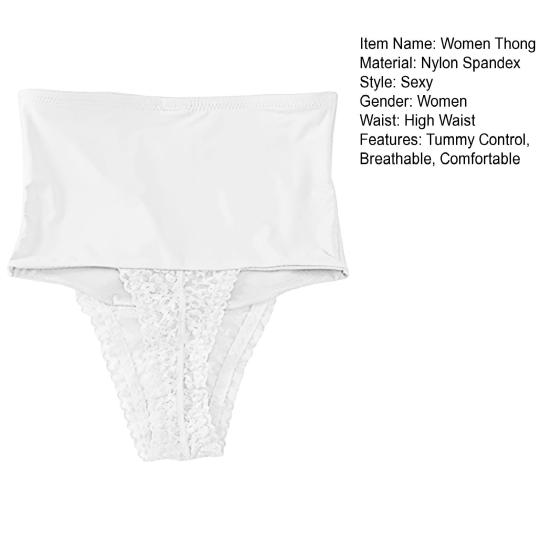 Tummy Control Thong Shapewear for Women High Waisted Stretch Body Shaper Underwear Sexy T Back Lace Thong Girdle Panties