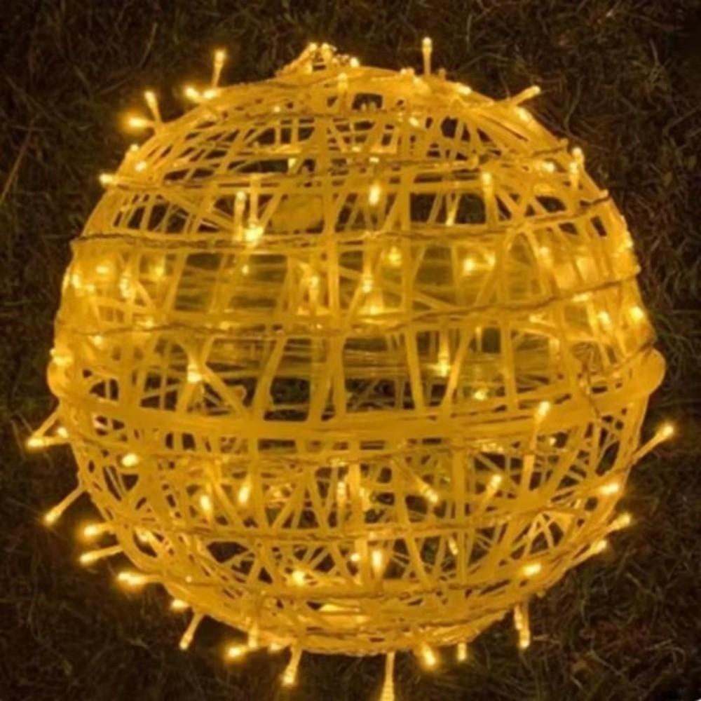 New Year 20/28CM Festoon Rattan Ball Light LED 220V Christmas Tree Light String Rattan Ball Garden Decor Hanging Lamp Tree