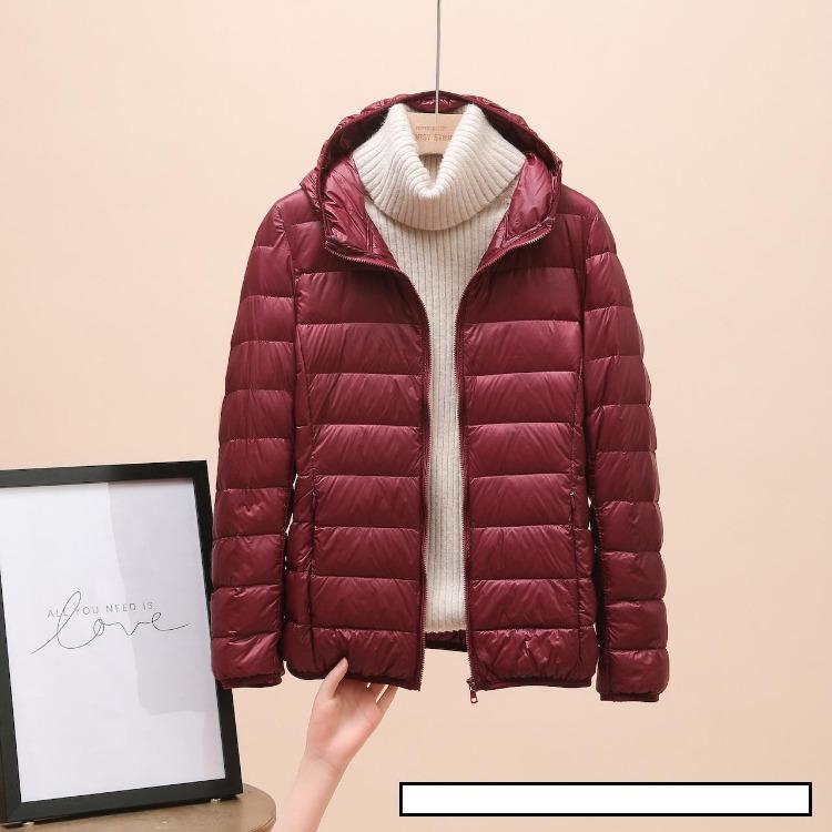 

Winter Light White Duck Down Jacket Women Fashion Female Slim Puffer Jacket Portable Windproof Cold Down Coat XS вино красного