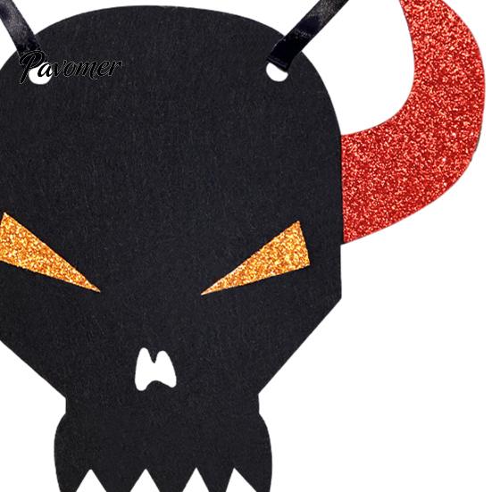 Spooky Lawn Statue Apparel Halloween Porch Goose Bib, Felt Decorative Bandana Ghost Spider Bat Soft Bib Skull Outdoor Yard Accessory for Garden
