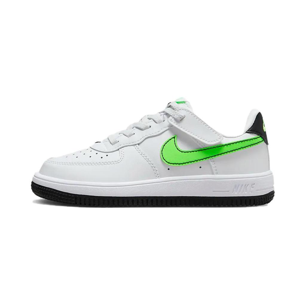 Nike Force 1 Low EasyOn PS White Green Strike Kids Sneakers Black FN0237-106