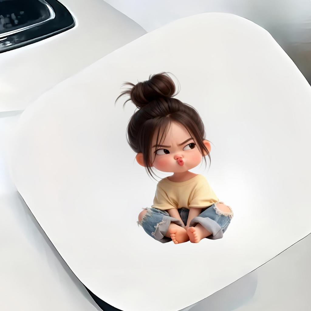 Car Body Sticker Cute Girl Pattern Flat Decoration Car Body Decal Decoration For Skateboard Vehicle Refrigerator Thermal Cup