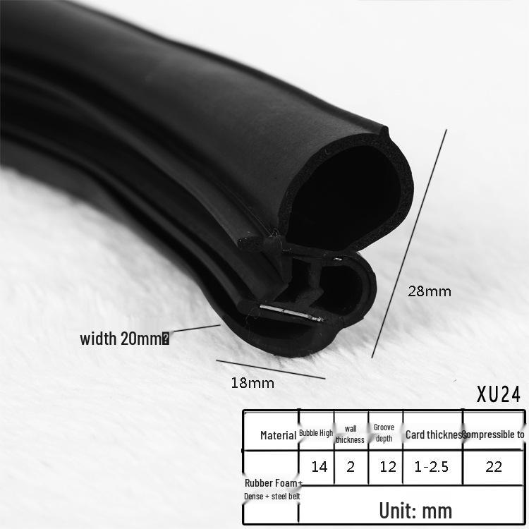 High-Temperature Resistant U-Shaped Rubber Sealing Strip for Dustproofing Electrical Cabinets and Car Doors