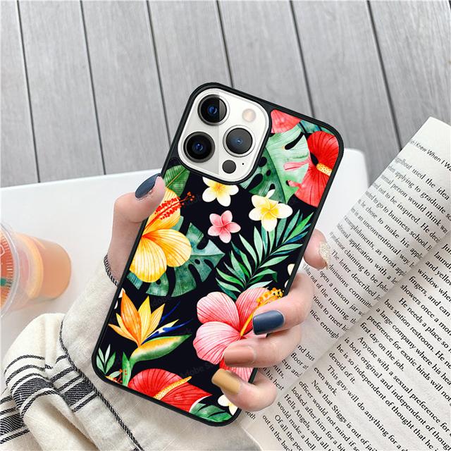 Tropical Paradise Hawaiian Flower Cover For iPhone 17 Air 15 16 14 13 12 Pro Max 11 Pro Max Plus Phone Case Coque