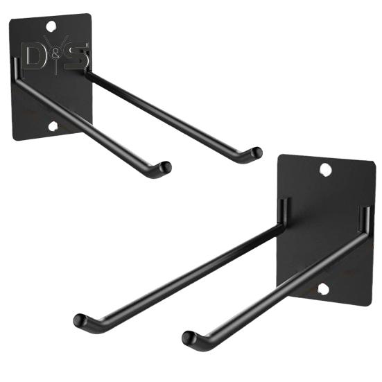 Wall Mounted Storage Rack 150lbs Load-capacity Double Hook Design Anti-Rust Coating Easy Installation Tools Hanger