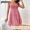 JPNTKY Women's Fashion Summer Spring Solid Color Print Sleeveless Casual Dresses