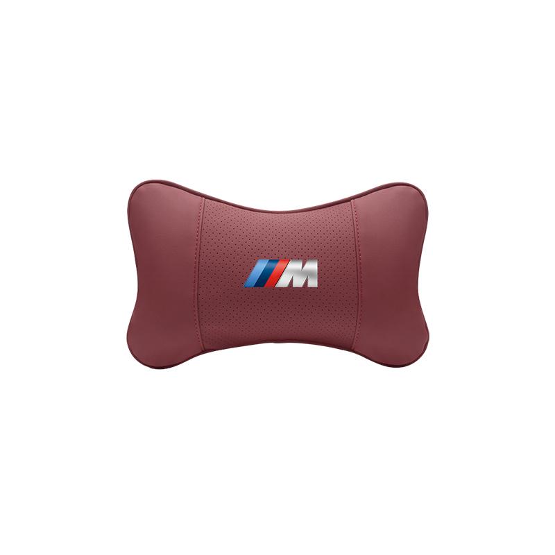 M logo Car Valve Cap Auto Seat Headrest Leather Neck Pillow Head Support For BMW X1 X2 X3 X5 X4 X6 X7 iX3 F20 F10 F07 E70 E46 FY6