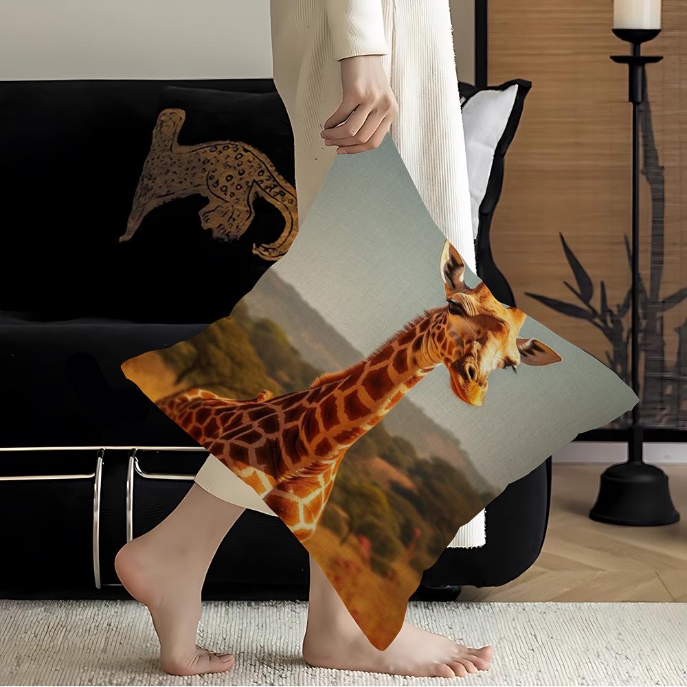 Giraffe Personalized Picture Text Home Decorative Pillows Household Gifts 45x45cm