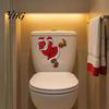 Creative Toilet Seat Clings Christmas Sticker, Funny Santa Claus Decal, Waterproof Festive Party Decor PVC Holiday Bathroom Wall for Home Decoration