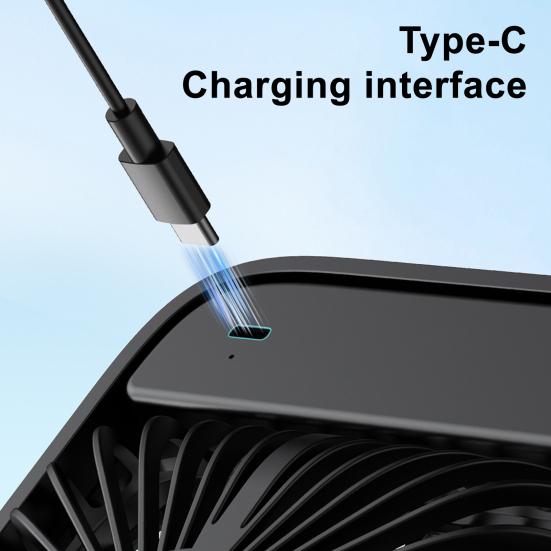 Rechargeable Portable Fan Electric Mini Fan with Brushless Motor 4 Speeds Strong Airflow