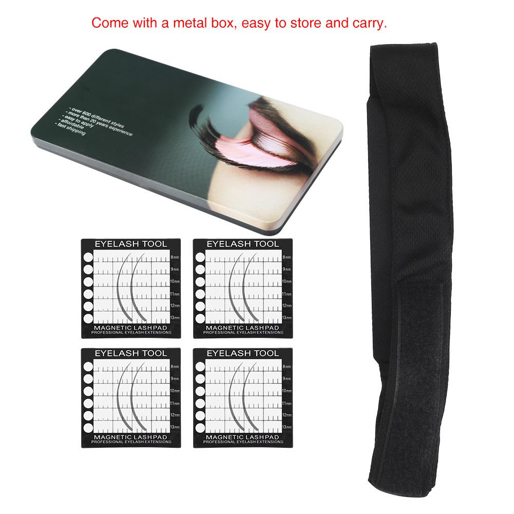 Magnetic Eyelsahes Pad Magnetic Headband Headsacrf for Eyelash Extension with 4 Lash Pad Holder