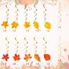 KALEFO 30Pcs Fall Decorations Autumn Hanging Swirls Thanksgiving Decoration Maple Leaf Themed Party Supplies Hanging Foil Swirl Decor for Home