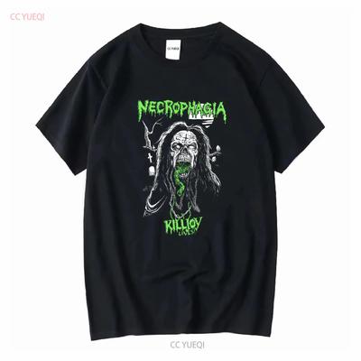 Necrophagia Koszulka Koncertowa Klasyczna Czarna S 5XL QE127 vintage Wypłukana Wygodna Lekko Uniwersalna Miękka moda męska