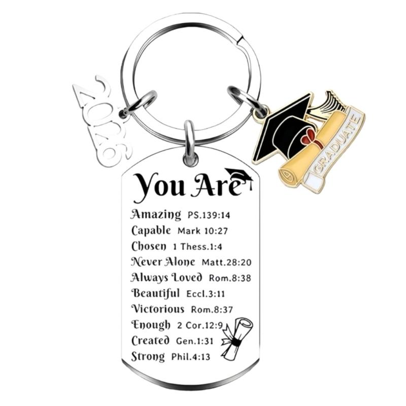 Stainless Steel Graduation Cap Keychain Bag Decoration For 2026 Commencement Academic Keepsake Graduation Gift
