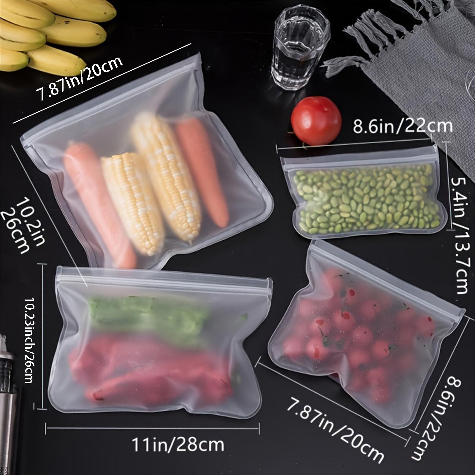 

8 шт. Пакеты для хранения ПК, герметичные пакеты для фруктов, пакеты для хранения, пакеты для ланча, прозрачные матовые утолщенные холодильники S