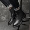 FashionMen Genuine Leather Ankle Boots Classic British Style Motorcycle Boots Leisure Walk Outdoor Footwear Soft Man Warm Winter Boots