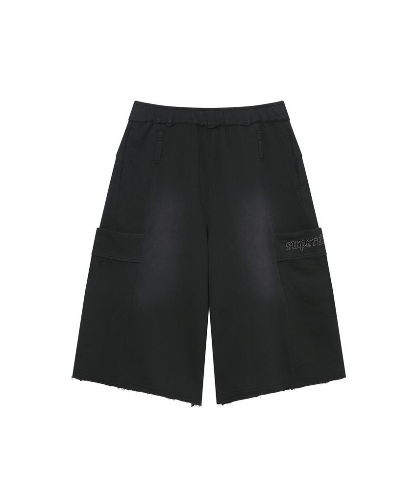 Syupeodeulai Women'S Washed Bermuda Sweatpants Black Sdflrcq48Blk