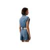 Calvin Klein Retro Style Waistless Sleeveless Denim Jumpsuit Women Jumpsuits Light-Blue J223960