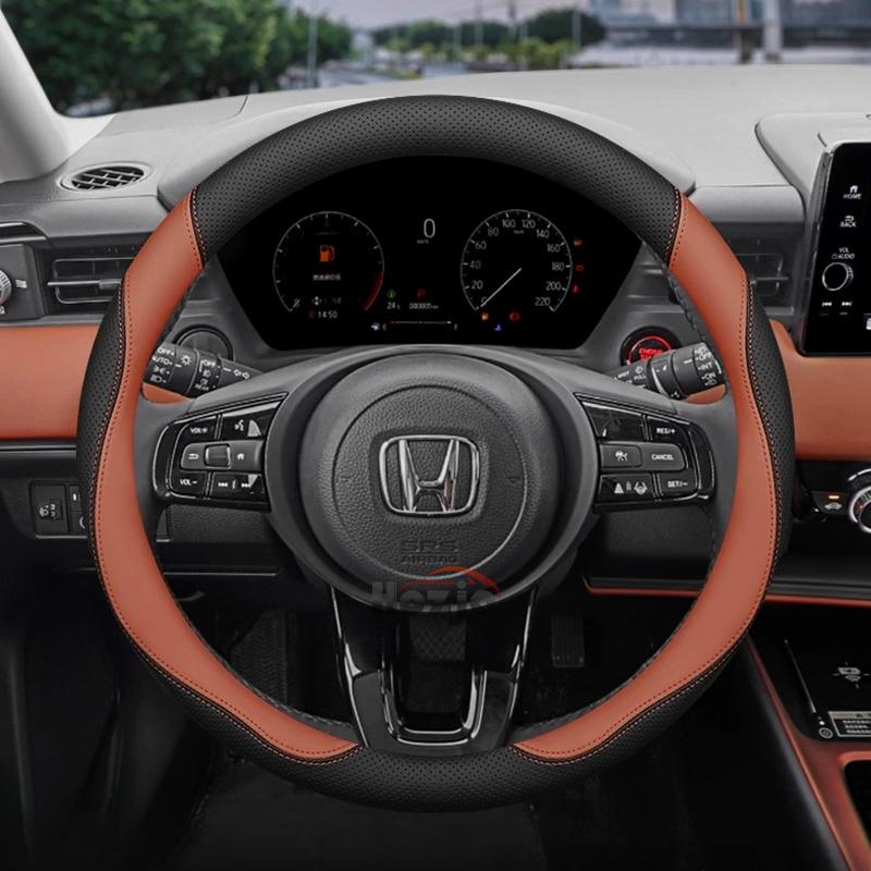 Leather Car Steering Wheel Cover for Honda HRV CRV Civic Pilot City ZRV Freed Passport Interior Accessories 2025 2026