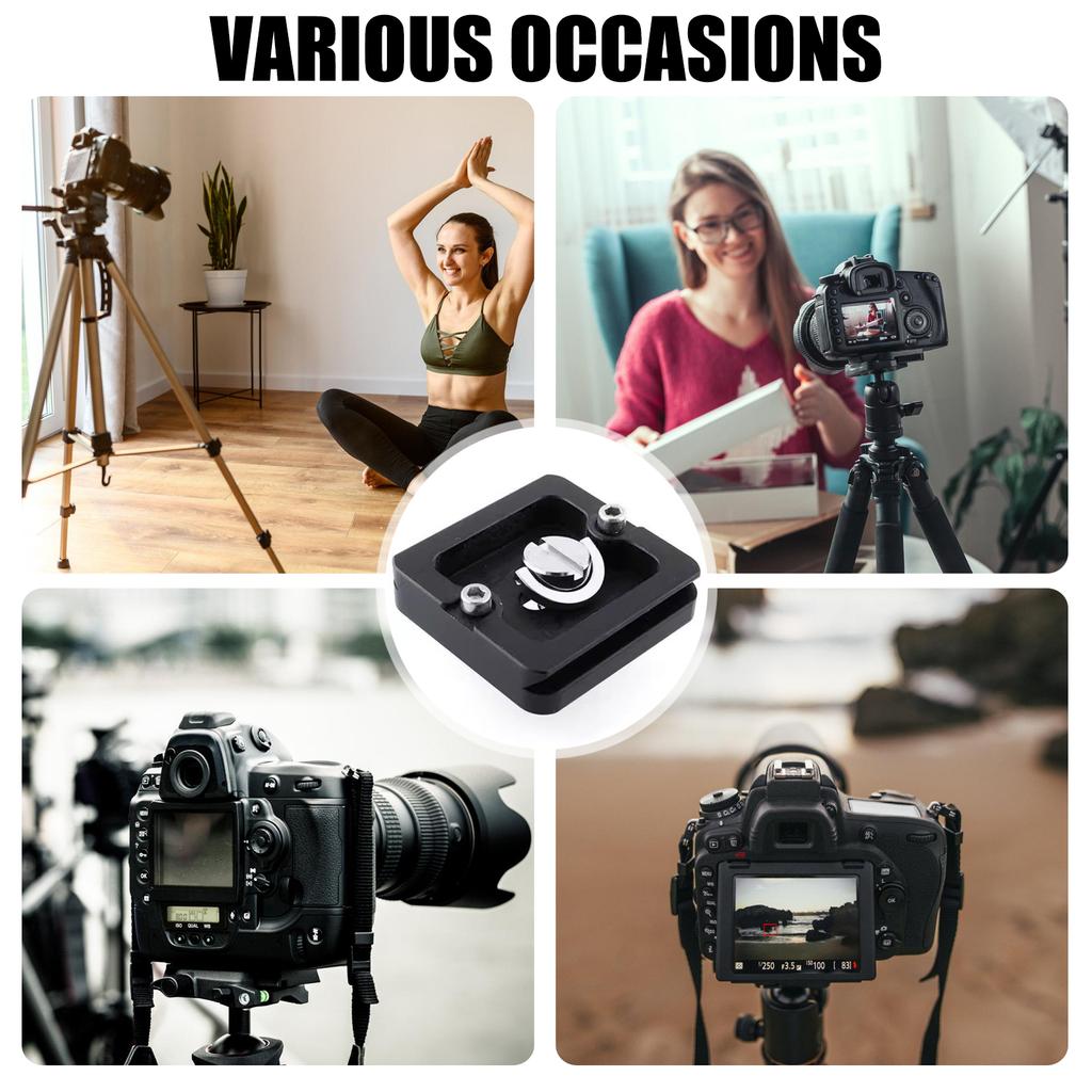 Aluminum Quick Release Clamp Plate Tripod Monopod Mount Adapter Dslr Camera Plate 1/4inch Screw for Camera Videographers