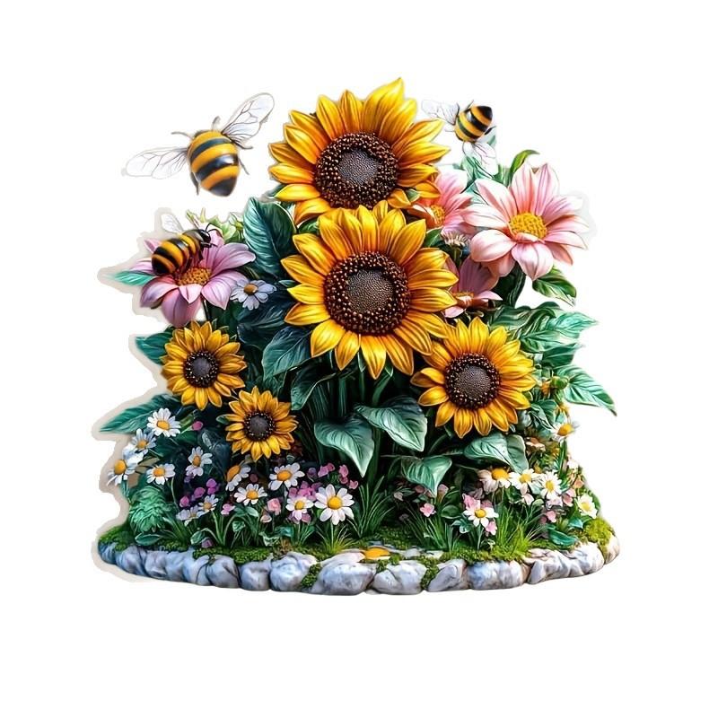 

1 штука, 2D, плоский акрил, богемный, подсолнух, украшение для обеденного стола, для гостиной и офиса, художественное украшение Pack of 1 разноцветный