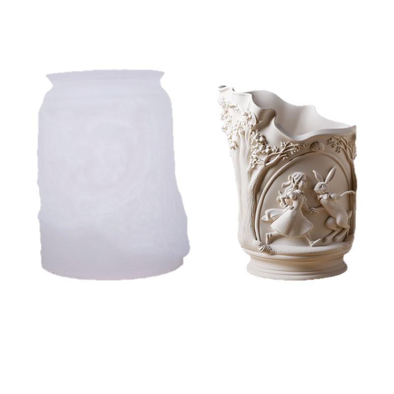 

Storage Cup Mold Intricate Candle Cup Mold Aromatherapy Mold Versatile For Aromatherapy Home Decor Crafting белый