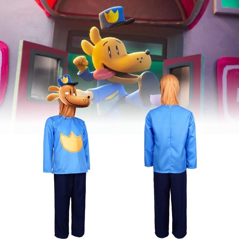 Çocuklar İçin Şık Köpek Adam Cadılar Bayramı Cosplay Kostümü Unisex Polyester Kumaş