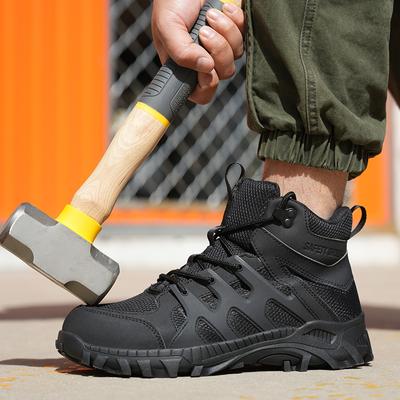 Sicherheitsschuhe für die Arbeit, Anti-Smashing-Stahlkappe, pannensichere Konstruktion, leichte, atmungsaktive Turnschuhe, rutschfeste Arbeitsstiefel für Herren