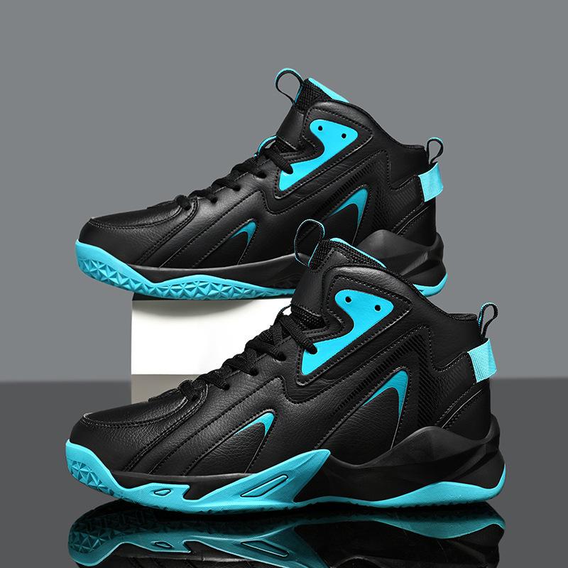 Men's High-Top Basketball Shoes - Thick Sole, Non-Slip, Shock Absorbing, Breathable, Youth Training Sneakers