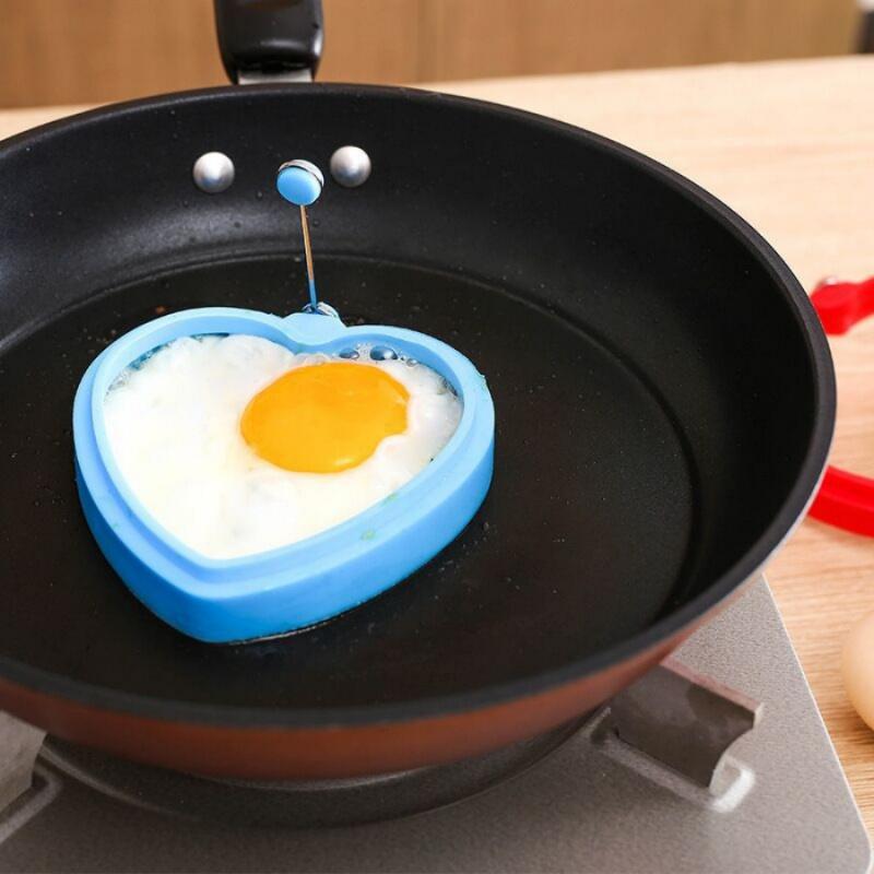 1pcSilicone Egg Mold Star Heart Flower Bear Round Egg Pan Pancake Muffin Mold Cake Baking Tool