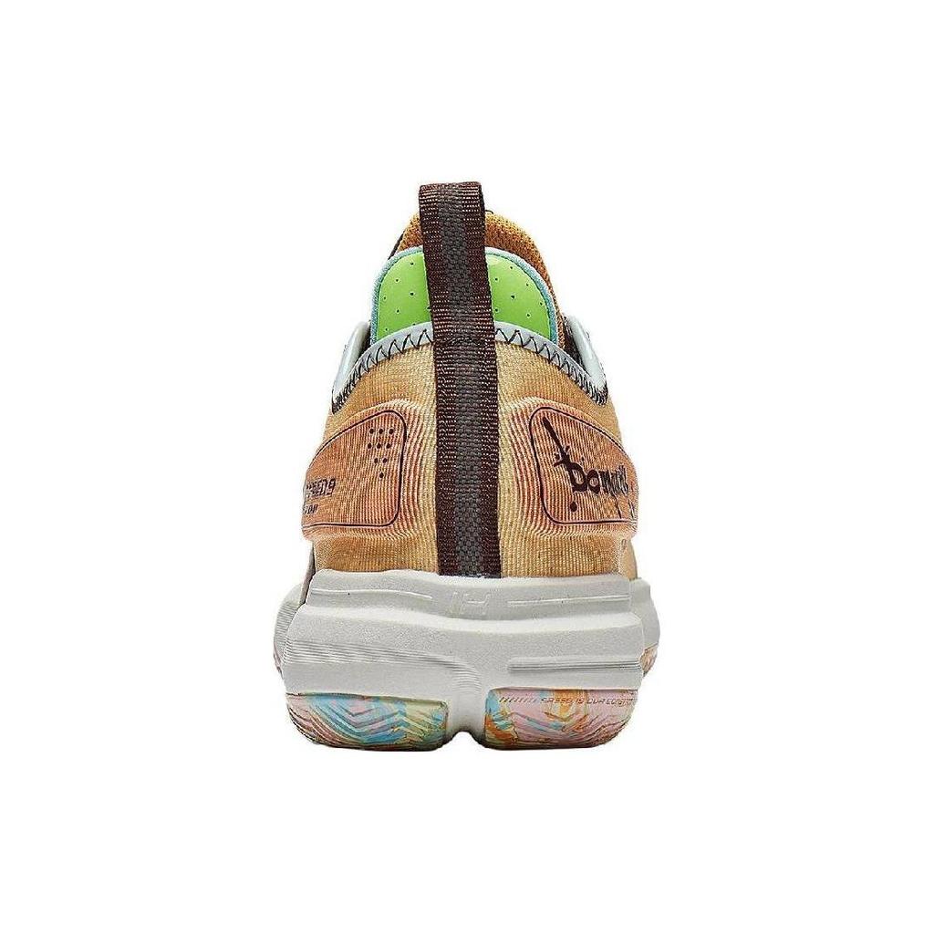 Li Ning Flash 9 Premium Basketball Shoes Men sneaker Yellow Brown Blue ABAT015-5